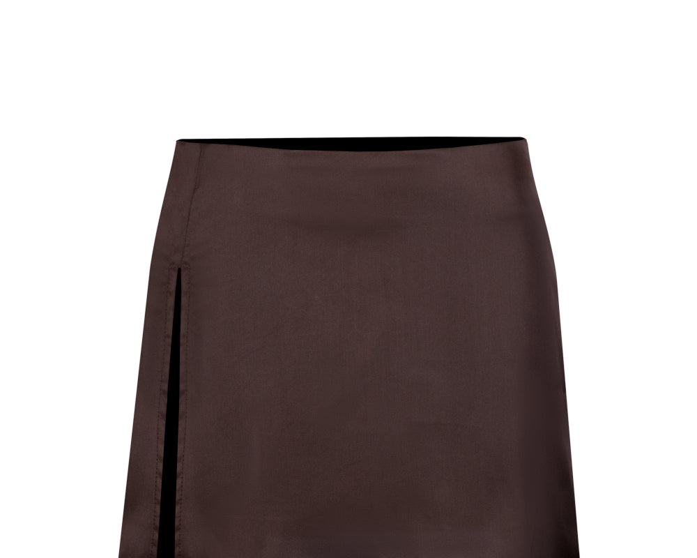 JOAR l Elegant slit mini skirt